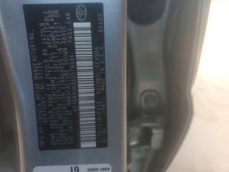 2025 Toyota Camry მანქანა იყიდება აუქციონზე, vin: 4T1DAACK9SU576694, აუქციონის ნომერი: 49295866