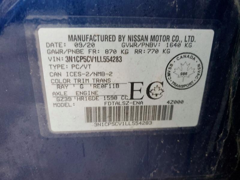 Aukcja sprzedaży 2020 Nissan Kicks, vin: 3N1CP5CV1LL554283, numer aukcji: 48044586
