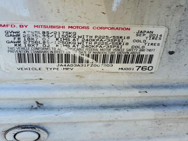 Aukcja sprzedaży 2015 Mitsubishi Outlander, vin: JA4AD3A31FZ007203, numer aukcji: 48453656