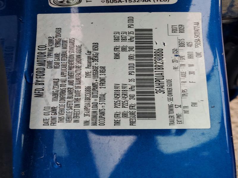 Продаж на аукціоні авто 2011 Ford Fusion, vin: 3FAHP0JA1BR230886, номер лоту: 49907616