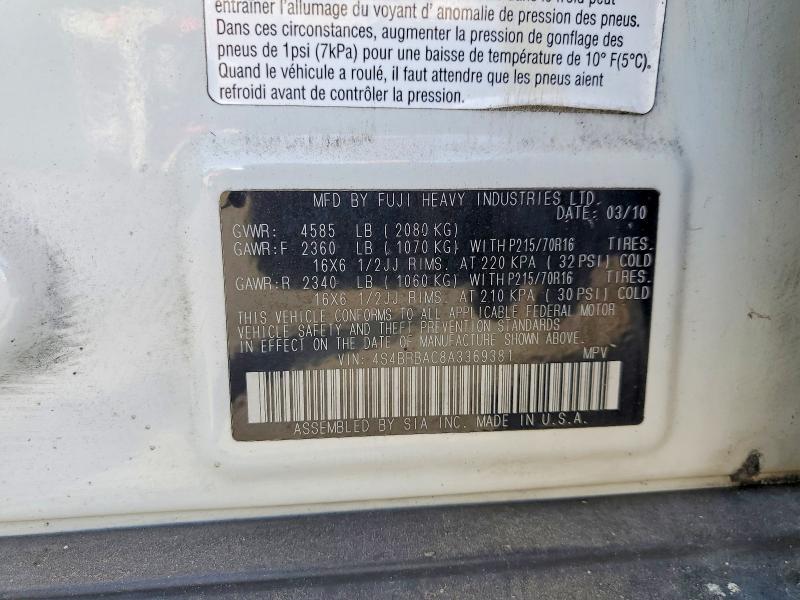 Aukcja sprzedaży 2010 Subaru Outback, vin: 4S4BRBAC8A3369381, numer aukcji: 49865136