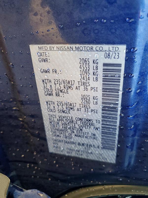 48316036 :رقم المزاد ، 5N1BT3AA0PC883854 vin ، 2023 Nissan Rogue مزاد بيع