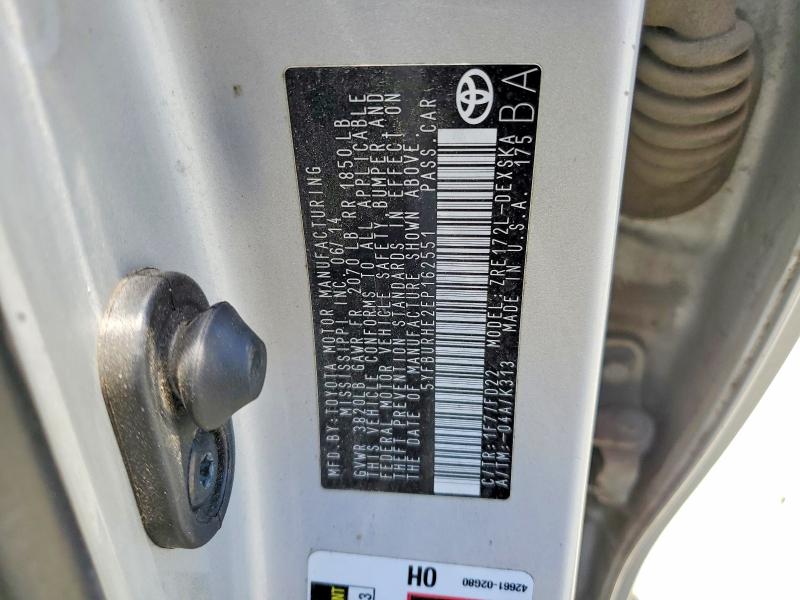 Продаж на аукціоні авто 2014 Toyota Corolla, vin: 5YFBURHE2EP162551, номер лоту: 50405176