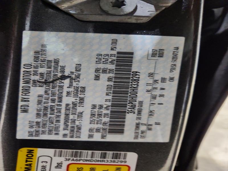 Aukcja sprzedaży 2017 Ford Fusion, vin: 3FA6P0HD0HR338299, numer aukcji: 48749376