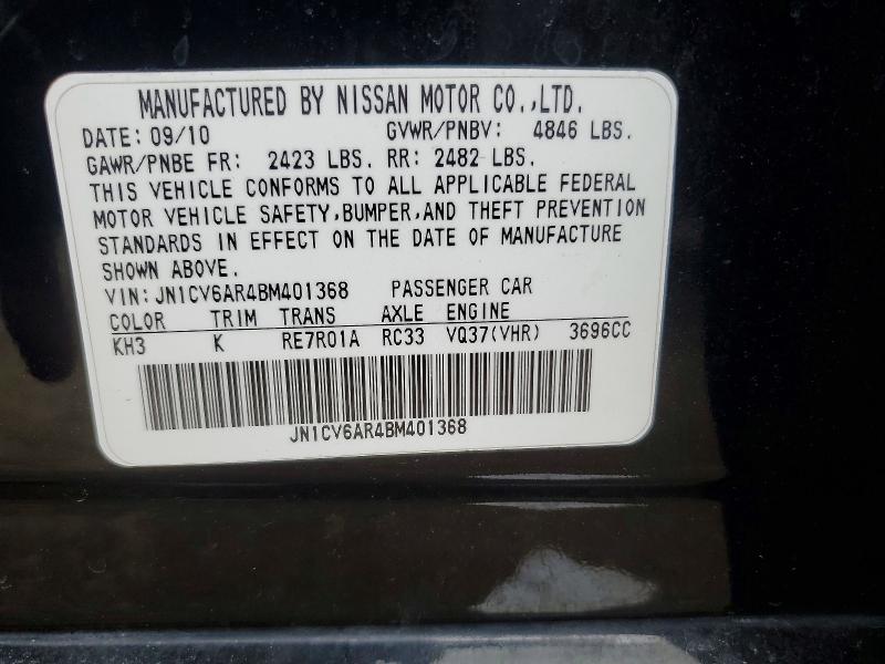Aukcja sprzedaży 2011 Infiniti G37 Sedan, vin: JN1CV6AR4BM401368, numer aukcji: 51288746