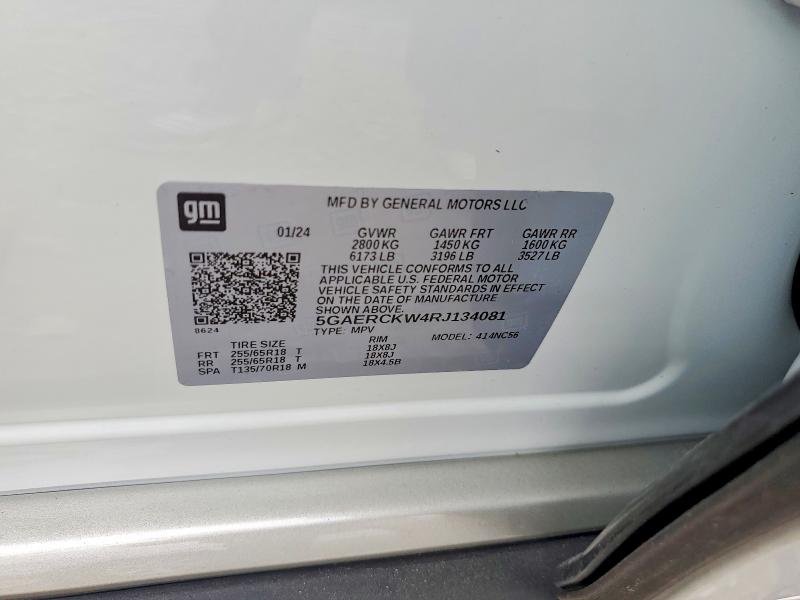 51251016 :رقم المزاد ، 5GAERCKW4RJ134081 vin ، 2024 Buick Enclave مزاد بيع