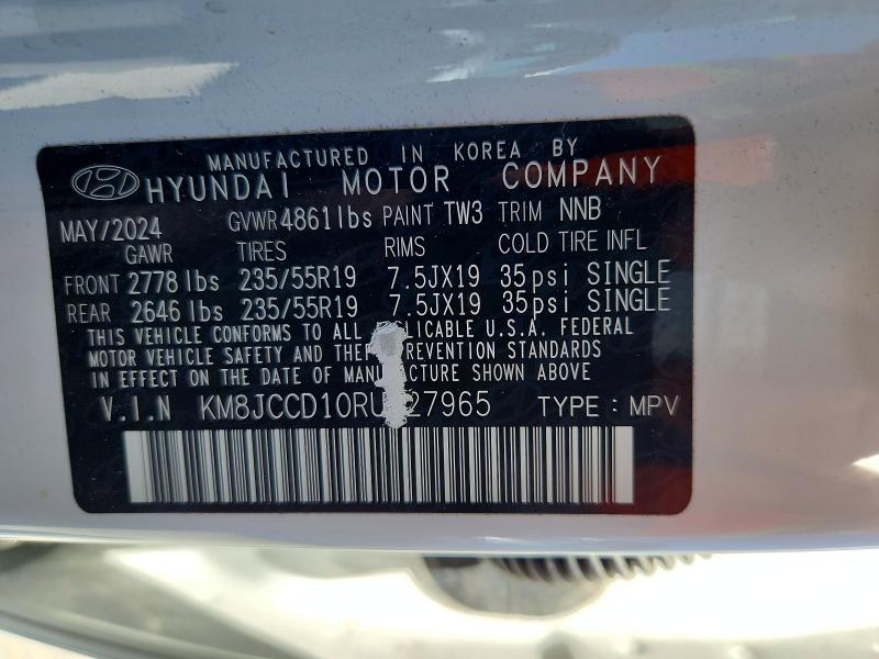 Aukcja sprzedaży 2024 Hyundai Tucson, vin: KM8JCCD10RU227965, numer aukcji: 50006606