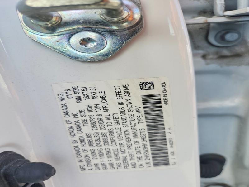 51189506 :رقم المزاد ، 2HKRW2H91JH662775 vin ، 2018 Honda Cr-v مزاد بيع
