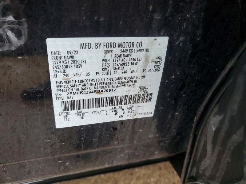 Продажа на аукционе авто 2024 Ford Edge, vin: 2FMPK4J94RBA29912, номер лота: 49949696
