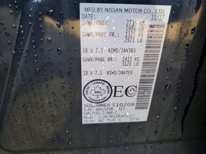 Продажа на аукционе авто 2018 Infiniti Qx60, vin: 5N1DL0MM6JC510208, номер лота: 48389466