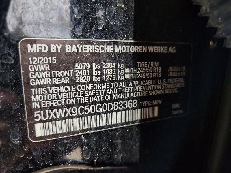 Aukcja sprzedaży 2016 Bmw X3, vin: 5UXWX9C50G0D83368, numer aukcji: 49586976