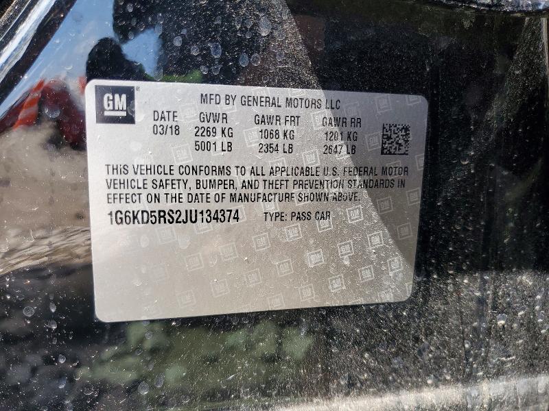 49285626 :رقم المزاد ، 1G6KD5RS2JU134374 vin ، 2018 Cadillac Ct6 مزاد بيع