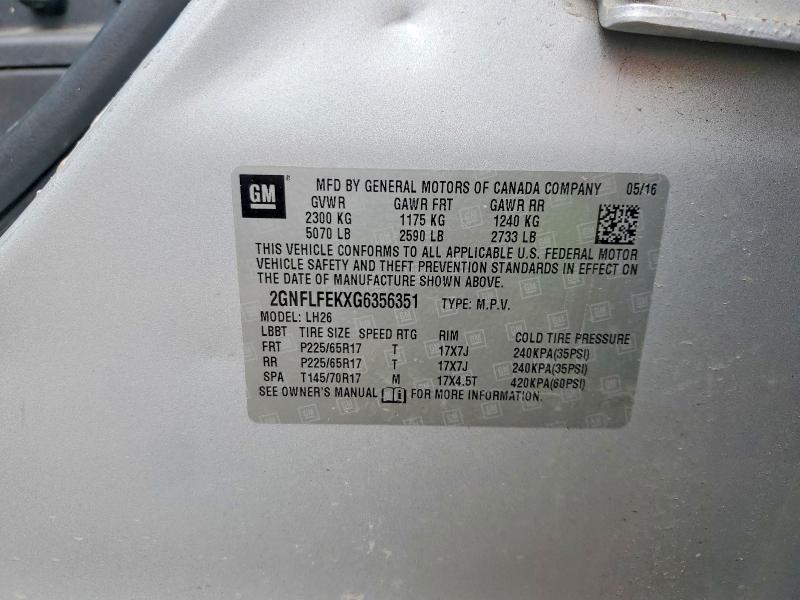 Продаж на аукціоні авто 2016 Chevrolet Equinox, vin: 2GNFLFEKXG6356351, номер лоту: 49216436