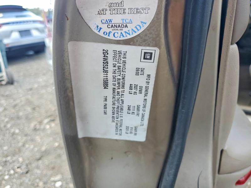 2001 Buick Century მანქანა იყიდება აუქციონზე, vin: 2G4WS52J811158854, აუქციონის ნომერი: 50751156