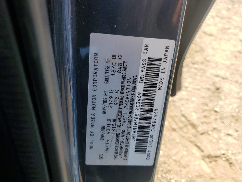 2014 Mazda 3 მანქანა იყიდება აუქციონზე, vin: JM1BM1M78E1203469, აუქციონის ნომერი: 50434356