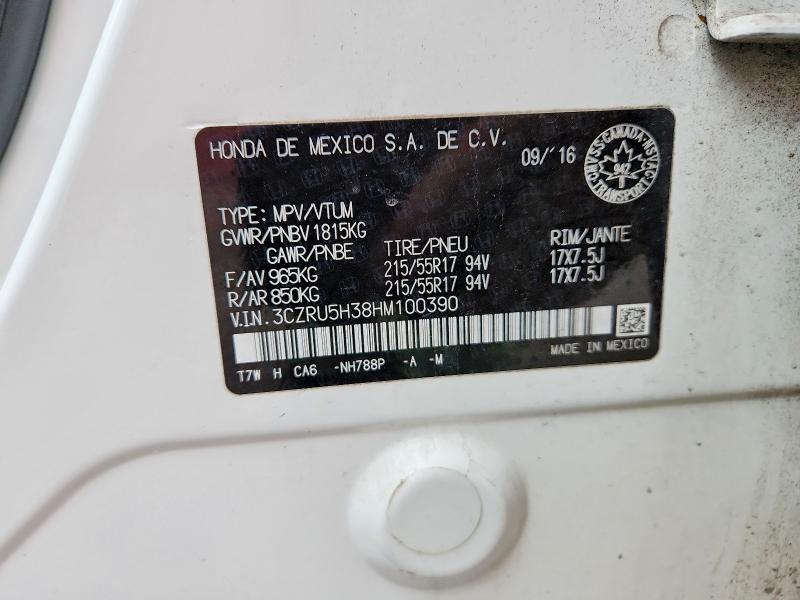 Aukcja sprzedaży 2017 Honda Hr-v, vin: 3CZRU5H38HM100390, numer aukcji: 48392926
