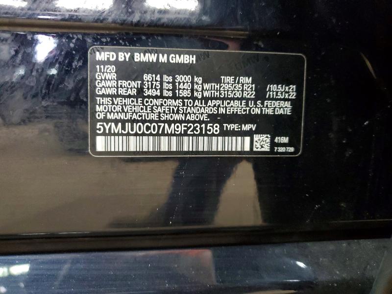49380446 :رقم المزاد ، 5YMJU0C07M9F23158 vin ، 2021 Bmw X5 مزاد بيع