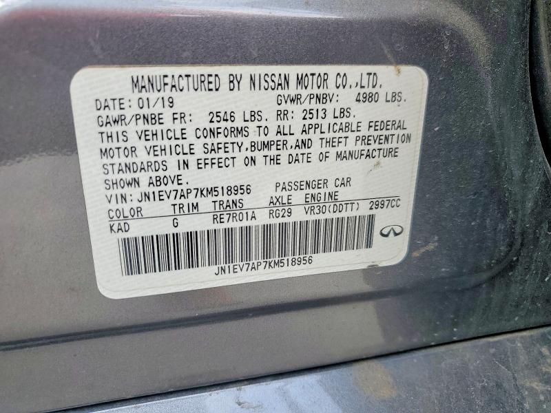 Aukcja sprzedaży 2019 Infiniti Q50, vin: JN1EV7AP7KM518956, numer aukcji: 49028666