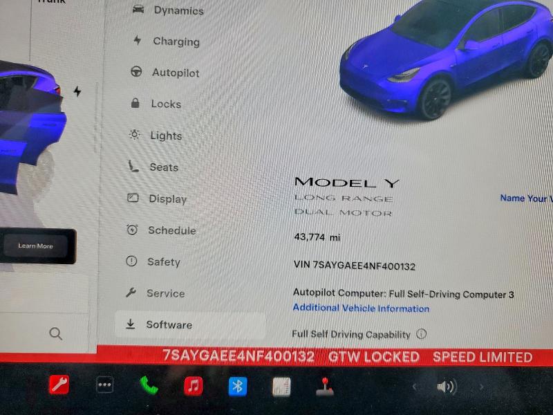 Продаж на аукціоні авто 2022 Tesla Model Y, vin: 7SAYGAEE4NF400132, номер лоту: 49271386