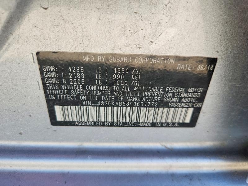 Продаж на аукціоні авто 2019 Subaru Impreza, vin: 4S3GKAB68K3601772, номер лоту: 49326796