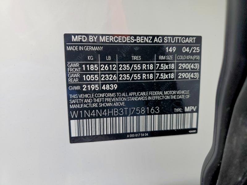 50407326 :رقم المزاد ، W1N4N4HB3TJ758163 vin ، 2026 Mercedes-benz Gla مزاد بيع