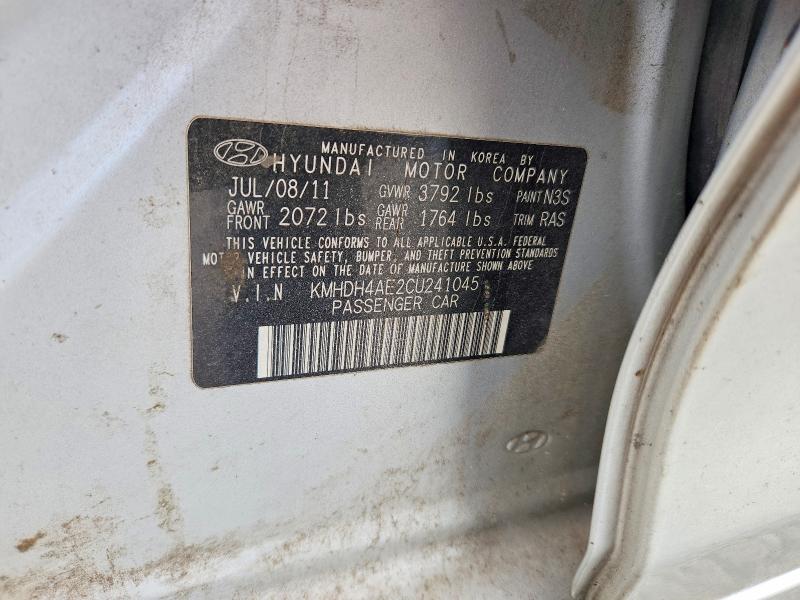 Продажа на аукционе авто 2012 Hyundai Elantra, vin: KMHDH4AE2CU241045, номер лота: 49461316