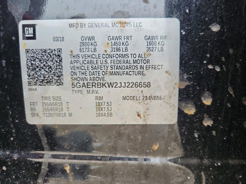 Продажа на аукционе авто 2018 Buick Enclave, vin: 5GAERBKW2JJ226658, номер лота: 50831146