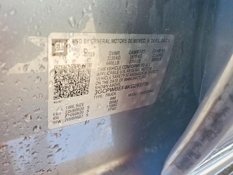 Aukcja sprzedaży 2019 Chevrolet Silverado, vin: 3GCPWBEF4KG293776, numer aukcji: 48686286