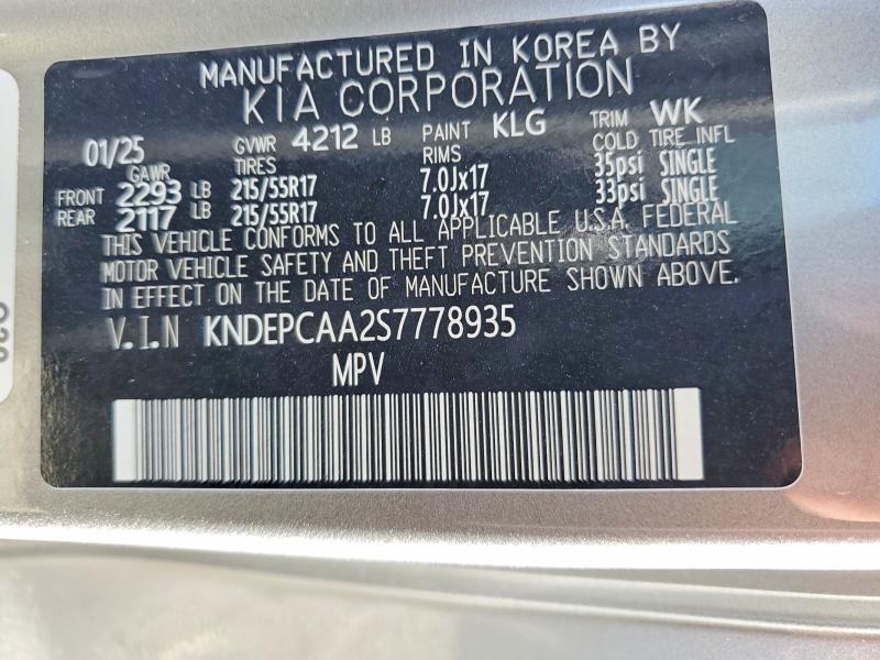 Auction sale of the 2025 Kia Seltos, vin: KNDEPCAA2S7778935, lot number: 50219816