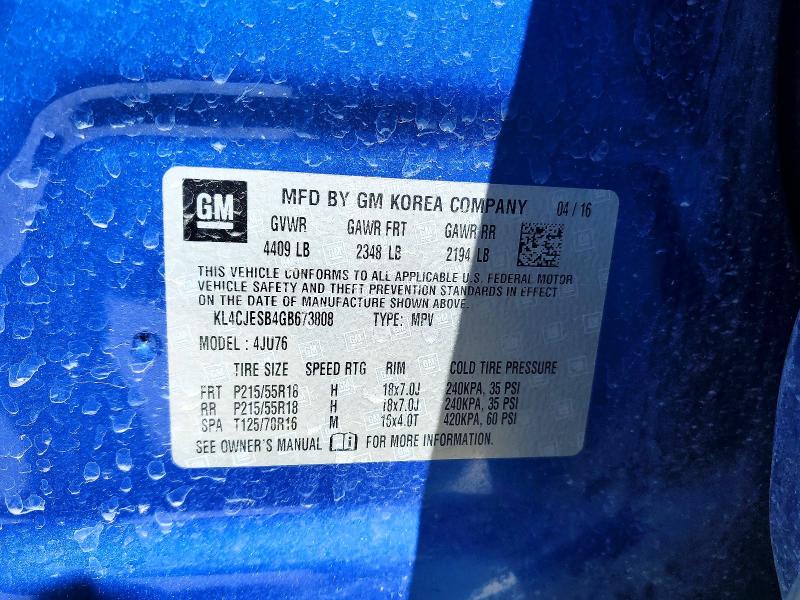 2016 Buick Encore მანქანა იყიდება აუქციონზე, vin: KL4CJESB4GB673808, აუქციონის ნომერი: 51452686