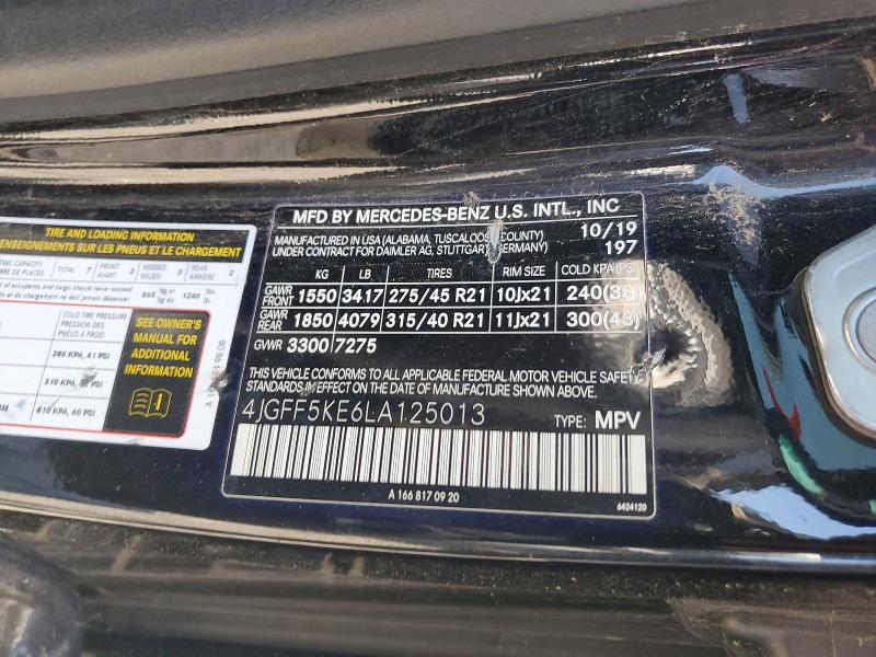 Продаж на аукціоні авто 2020 Mercedes-benz Gls, vin: 4JGFF5KE6LA125013, номер лоту: 51907526