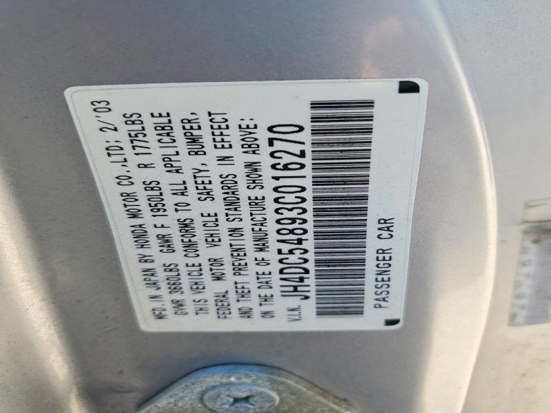Продаж на аукціоні авто 2003 Acura Rsx, vin: JH4DC54893C016270, номер лоту: 48469006