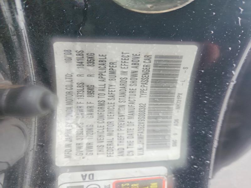 Продажа на аукционе авто 2009 Honda Civic, vin: JHMFA362X9S008382, номер лота: 48562916