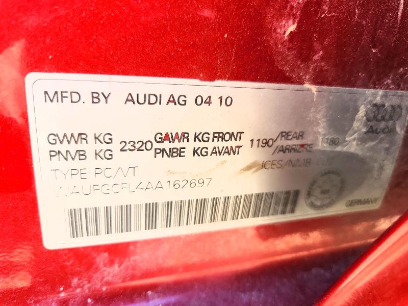 Auction sale of the 2010 Audi S4, vin: WAUFGCFL4AA162697, lot number: 49505996