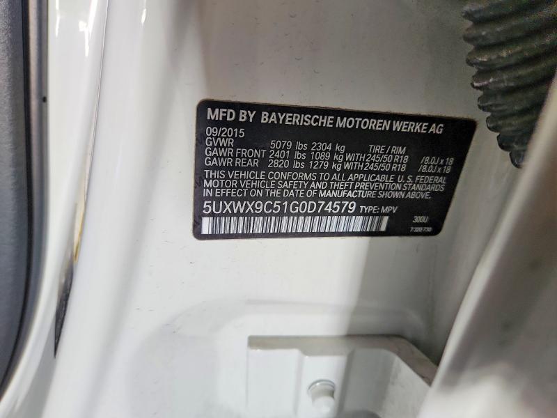 Продаж на аукціоні авто 2016 Bmw X3, vin: 5UXWX9C51G0D74579, номер лоту: 51597886
