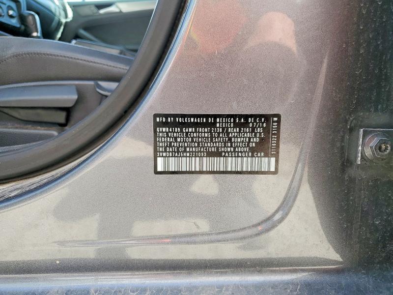 Продаж на аукціоні авто 2017 Volkswagen Jetta, vin: 3VWDB7AJ5HM221093, номер лоту: 51212056