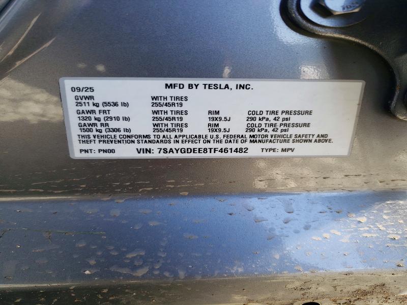 50486186 :رقم المزاد ، 7SAYGDEE8TF461482 vin ، 2026 Tesla Model Y مزاد بيع