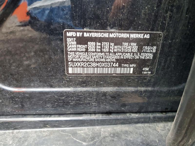 2017 Bmw X5 მანქანა იყიდება აუქციონზე, vin: 5UXKR2C38H0X03744, აუქციონის ნომერი: 51510696