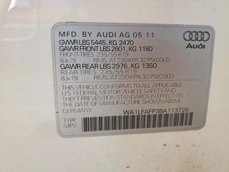 Продажа на аукционе авто 2011 Audi Q5, vin: WA1LFAFP3BA113728, номер лота: 50408826