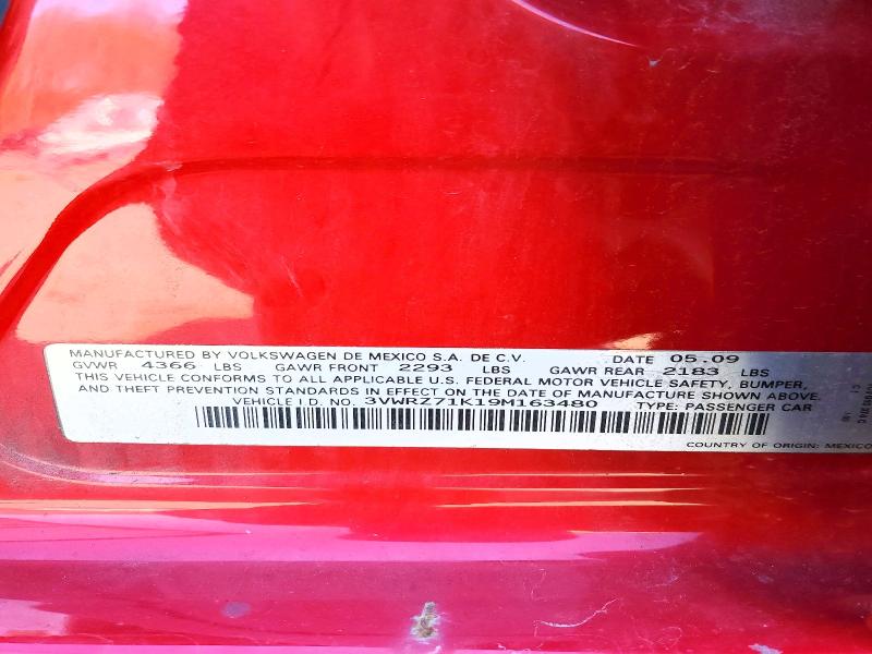 Aukcja sprzedaży 2009 Volkswagen Jetta, vin: 3VWRZ71K19M163480, numer aukcji: 51120526