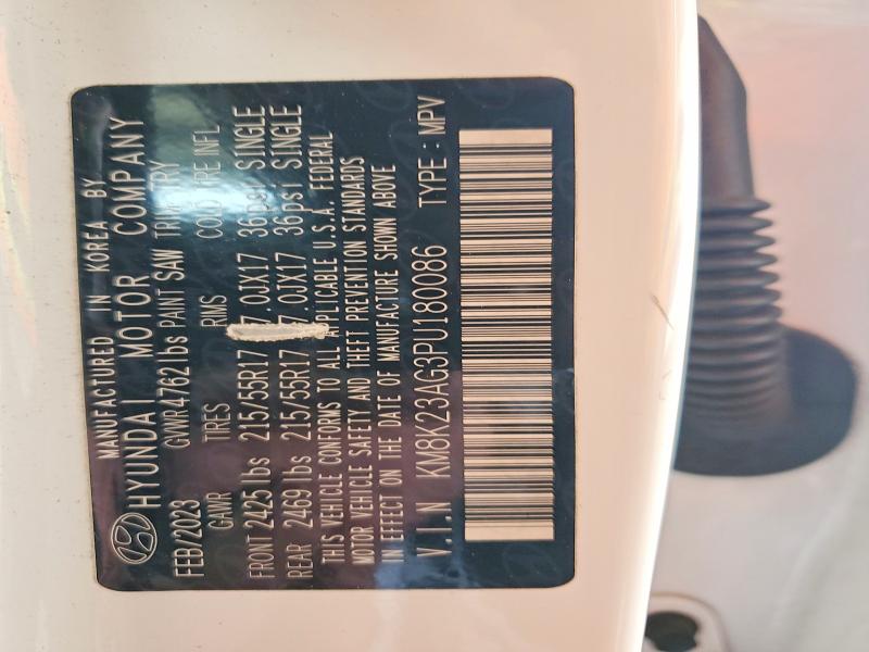 49881736 :رقم المزاد ، KM8K23AG3PU180086 vin ، 2023 Hyundai Kona مزاد بيع