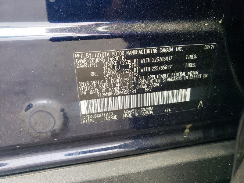 51516146 :رقم المزاد ، 2T3W1RFVXRW358181 vin ، 2024 Toyota Rav4 مزاد بيع