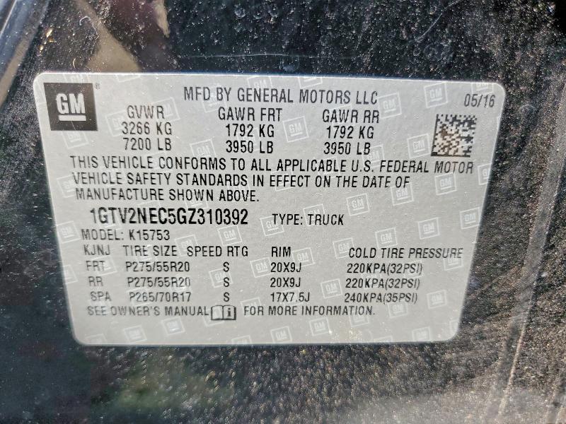 Aukcja sprzedaży 2016 Gmc Sierra, vin: 1GTV2NEC5GZ310392, numer aukcji: 48707566