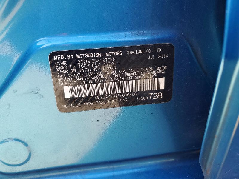 Продаж на аукціоні авто 2015 Mitsubishi Mirage, vin: ML32A3HJ7FH006668, номер лоту: 49253596