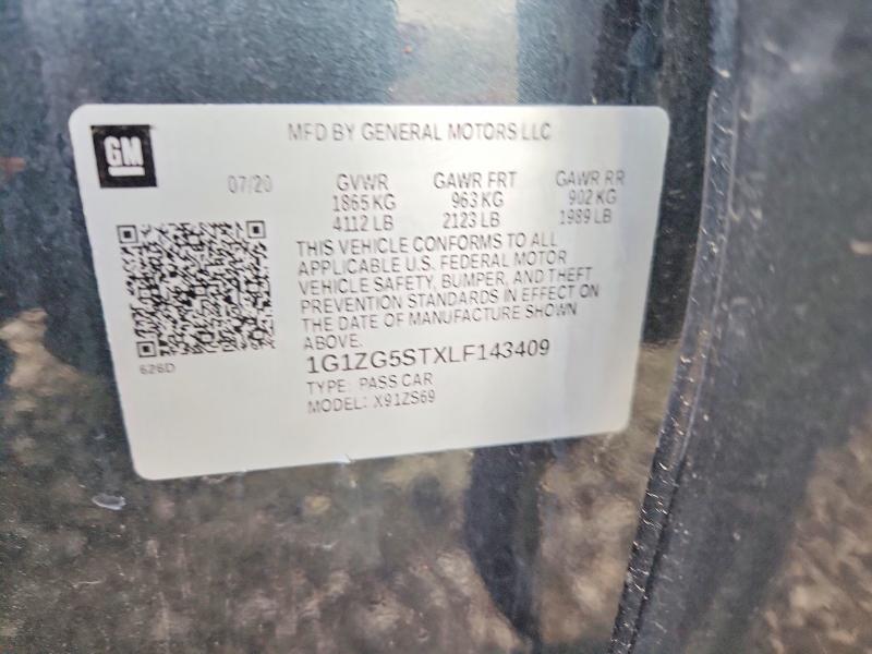 Aukcja sprzedaży 2020 Chevrolet Malibu, vin: 1G1ZG5STXLF143409, numer aukcji: 48157806