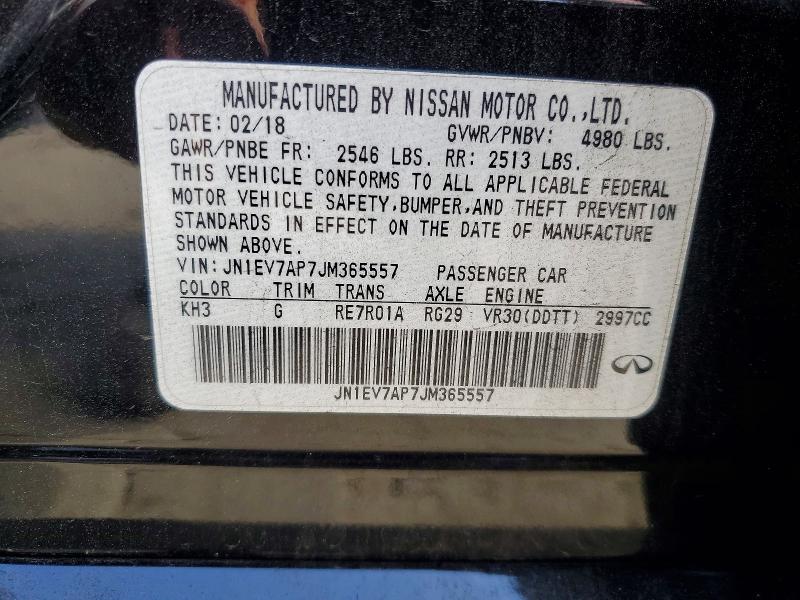 Aukcja sprzedaży 2018 Infiniti Q50, vin: JN1EV7AP7JM365557, numer aukcji: 49268566