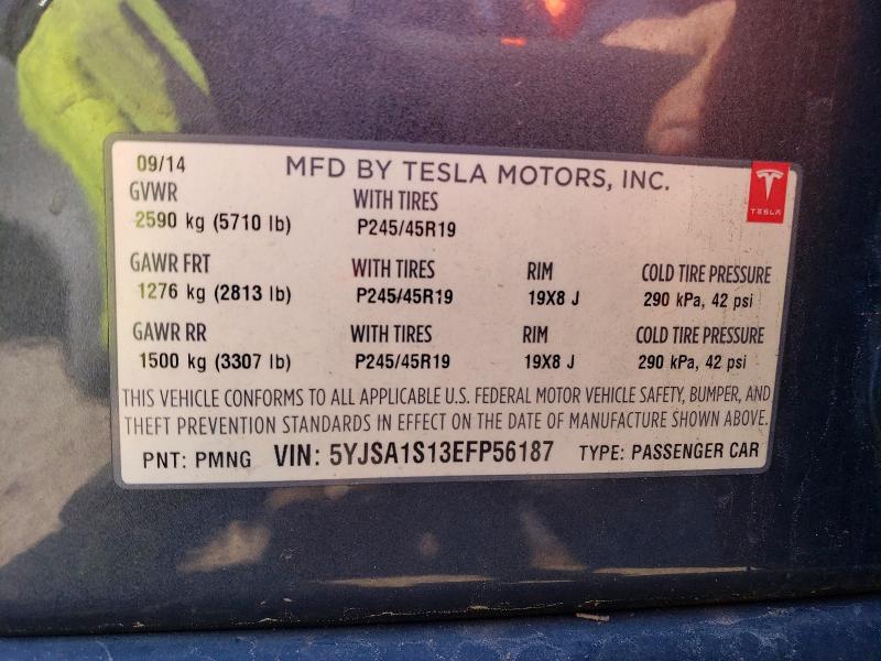 Продажа на аукционе авто 2014 Tesla Model S, vin: 5YJSA1S13EFP56187, номер лота: 48148776