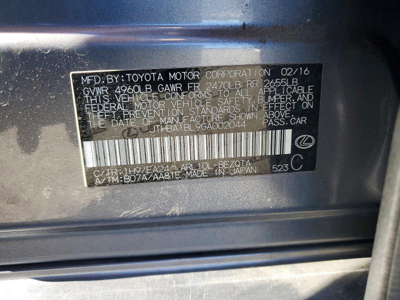 Aukcja sprzedaży 2016 Lexus Gs 200t, vin: JTHBA1BL9GA002044, numer aukcji: 51317046