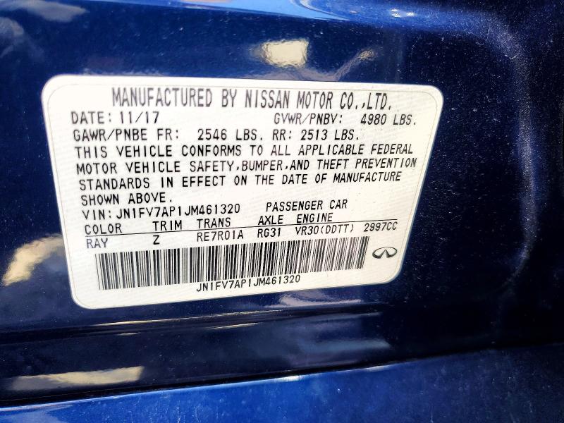 Aukcja sprzedaży 2018 Infiniti Q50, vin: JN1FV7AP1JM461320, numer aukcji: 52072766