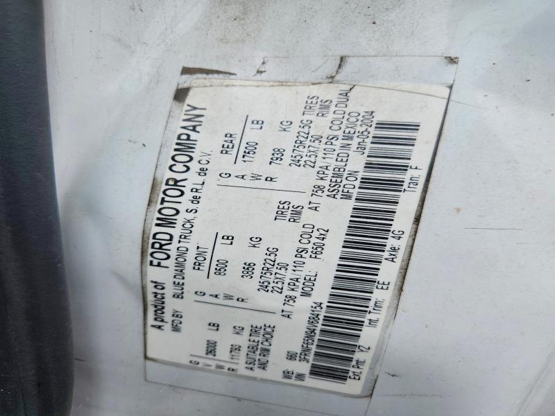 Продажа на аукционе авто 2004 Ford F650, vin: 3FRNF65N94V684154, номер лота: 48872166